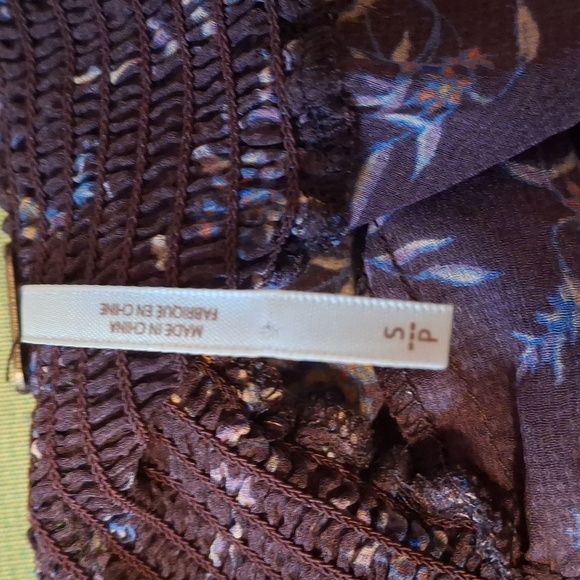 Free People Purple Floral Boho Off-Shoulder Babydoll Top Sz S - Picture 4 of 6